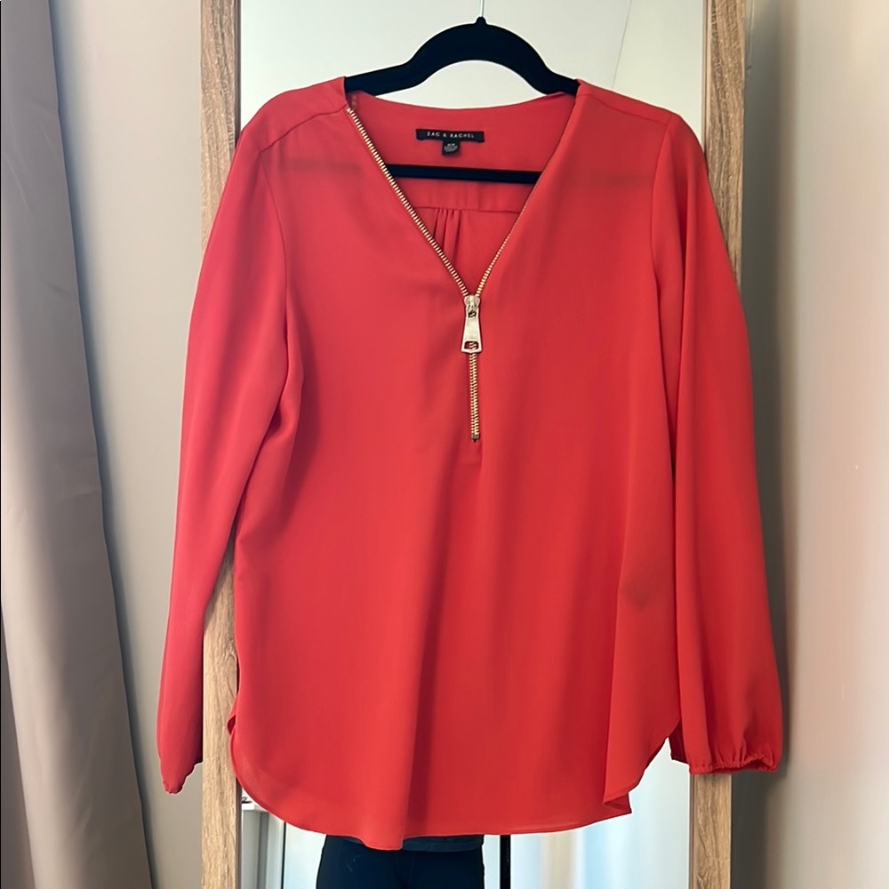 Zac & Rachel Pink Zippered Blouse